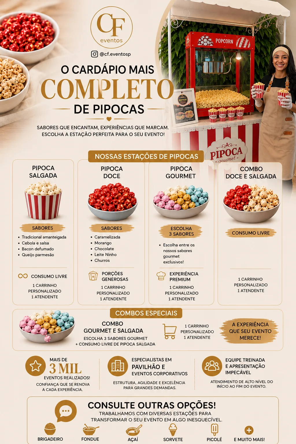 carrinho de pipoca gourmet