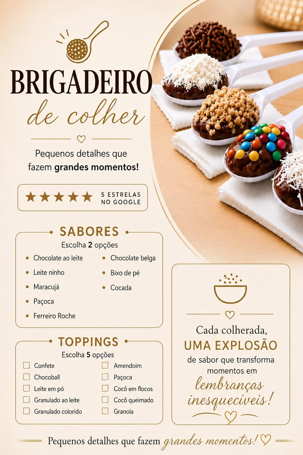 brigadeiro de colher carrinho